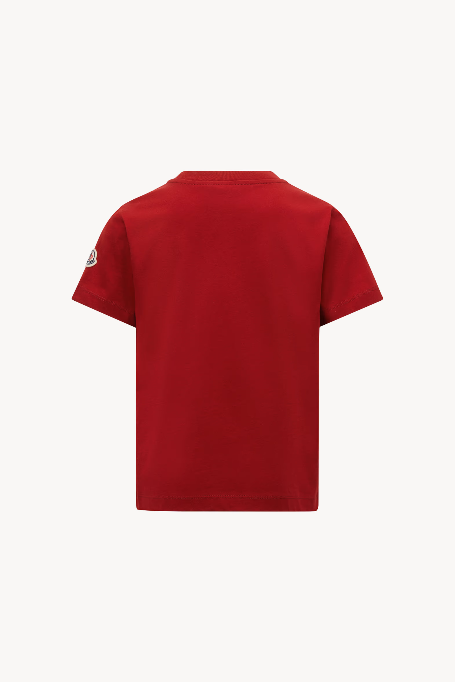 Camiseta de algodón con logotipo óptico Niño Rojo Oscuro Moncler 3